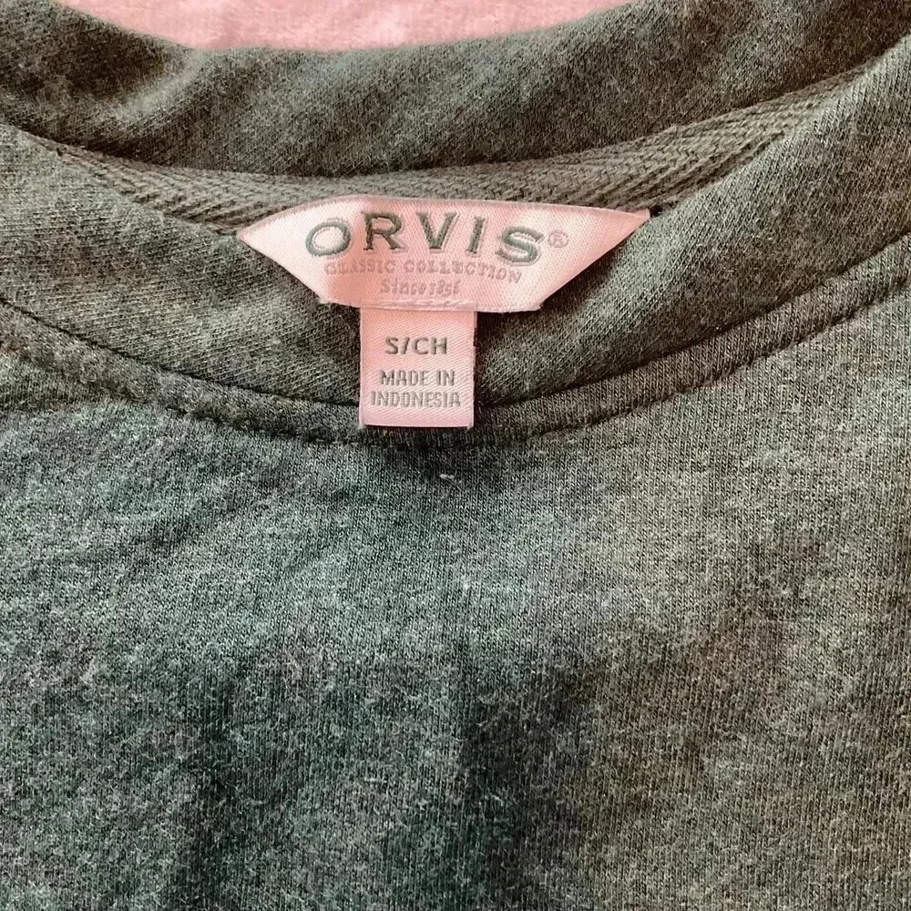 Orvis Womens Green Oversized Sweatshirt‎ Long Sleeve Crew Neck Modal Blend Small - Picture 3 of 7